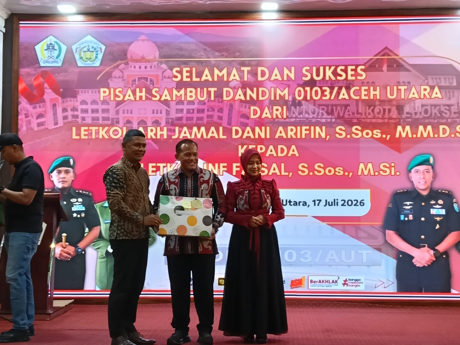 Mahkamah Syar’iyah Lhokseumawe Hadiri Prosesi Peusijuk dan Pelepasan Dandim 0103/Aceh Utara