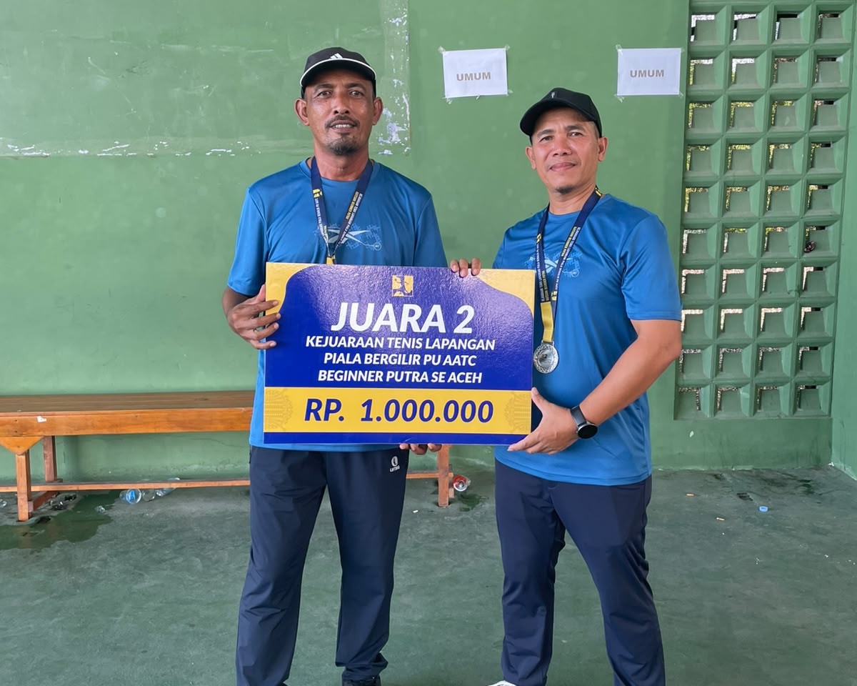 Tim Tenis Mahkamah Syar’iyah Lhokseumawe Raih Juara 2 Kejuaraan Tenis PU AATC Beginner Putra Se-Aceh